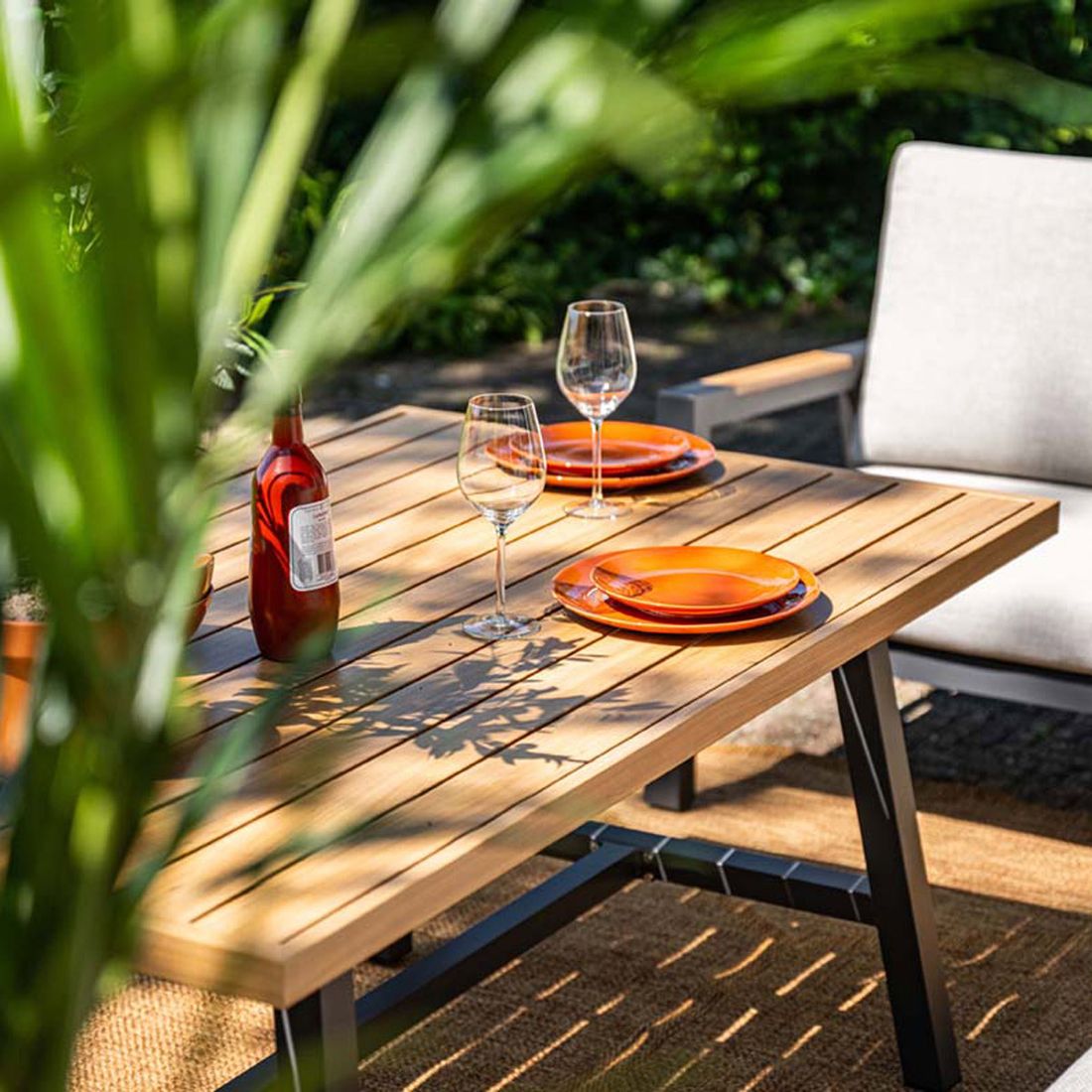 Spise-loungesett Elati aluminium 150x90 cm - Garden Impressions