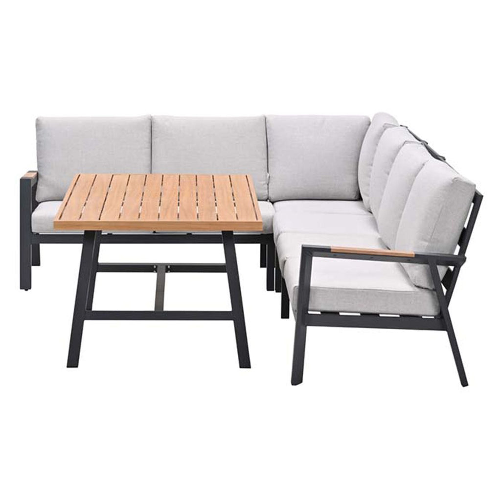 Montert Spise-loungesett Elati aluminium 150x89,5 cm - Garden Impressions på terrasse