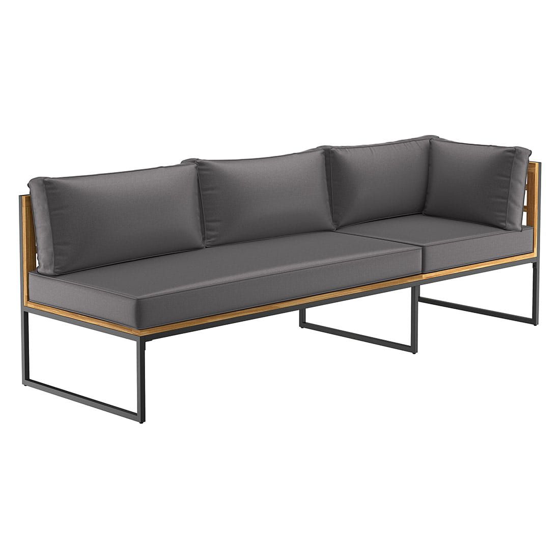 Sittepute på spise-loungesett Floris stål/akasie 115x68 cm