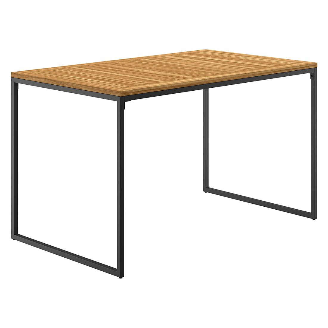 Helhetsbilde av spise-loungesett Floris stål/akasie 115x68 cm i hage
