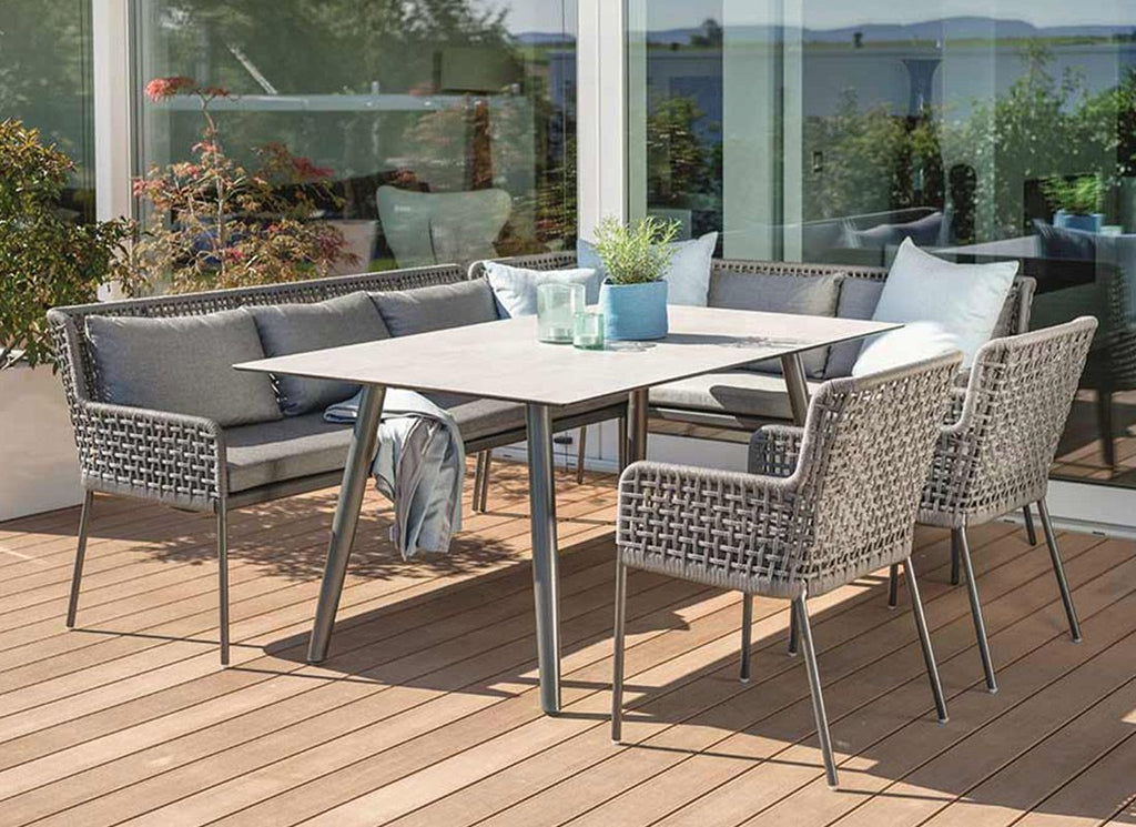 Spise-loungesett Greta aluminium 180x100 cm - Stern forfra