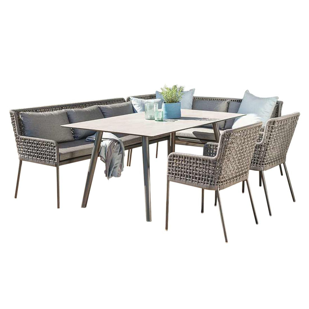 Spise-loungesett Greta aluminium 180x100 cm - Stern bakside
