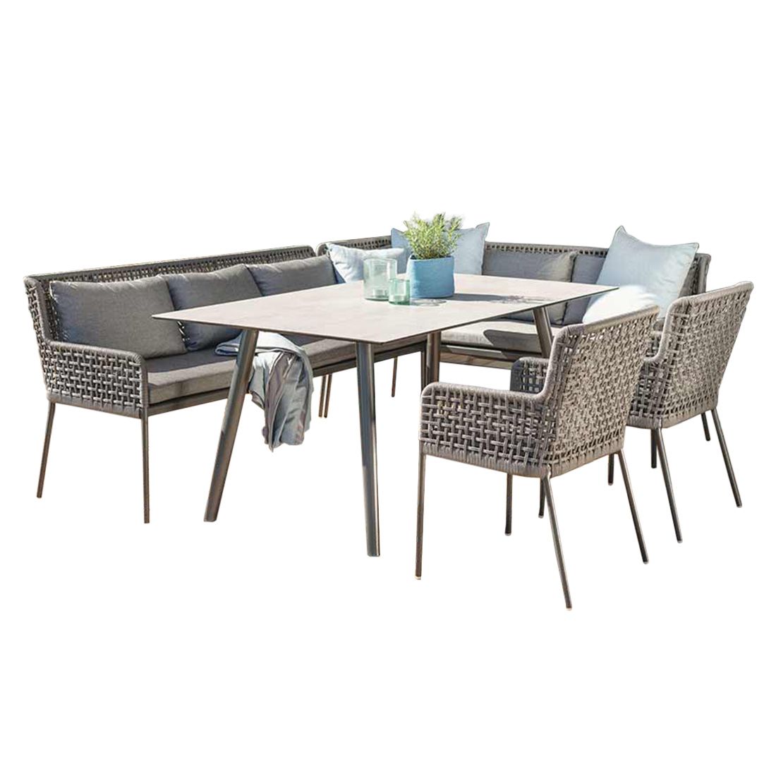 Spise-loungesett Greta aluminium 180x100 cm - Stern bakside