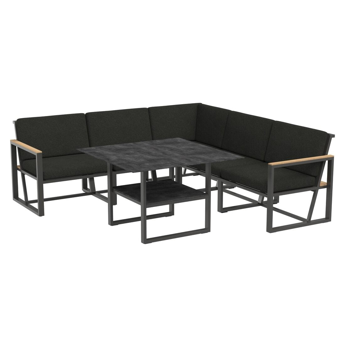 Spise-loungesett Havanna aluminium/utestoff - Sieger detalj av stoff