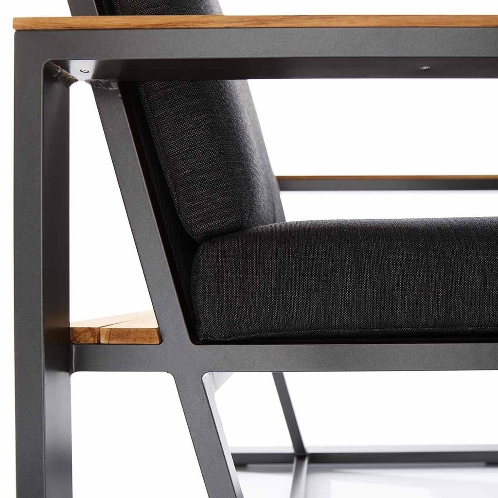 Spise-loungesett Havanna aluminium 222x294 cm sideprofil