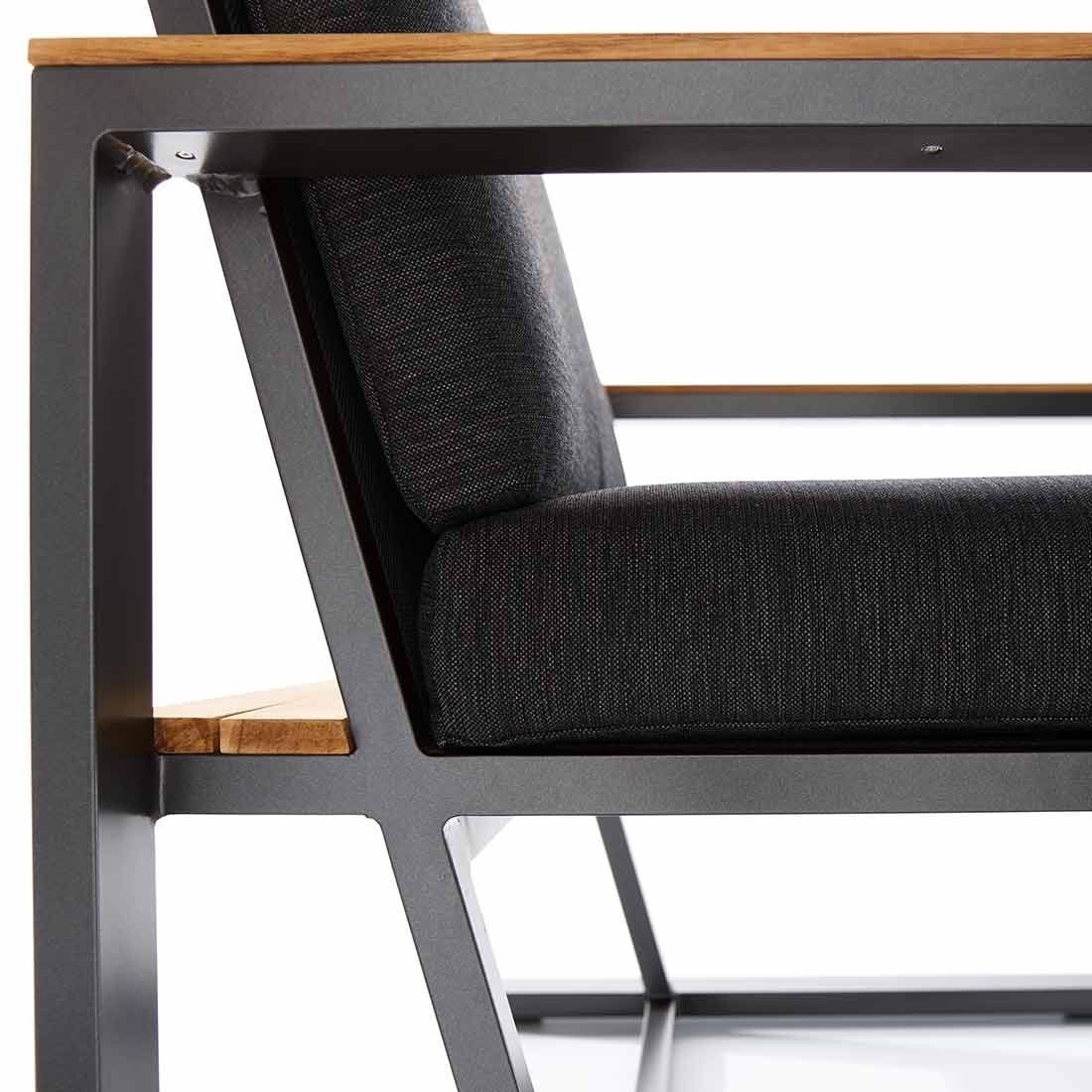 Spise-loungesett Havanna aluminium 222x294 cm sideprofil