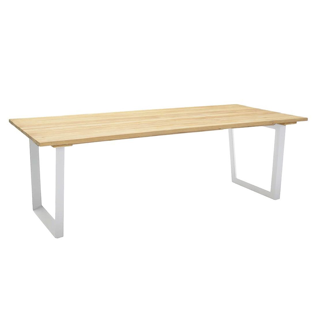 Spise-loungesett Jimmy aluminium/teak 216x99 cm montert på terrasse