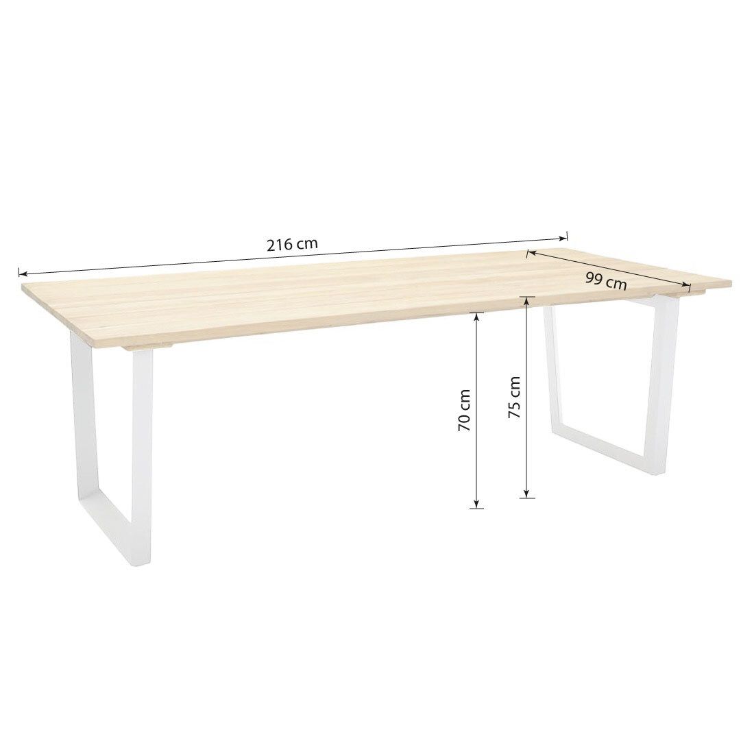Spise-loungesett Jimmy aluminium/teak 216x99 cm nærbilde av Olefin stoff