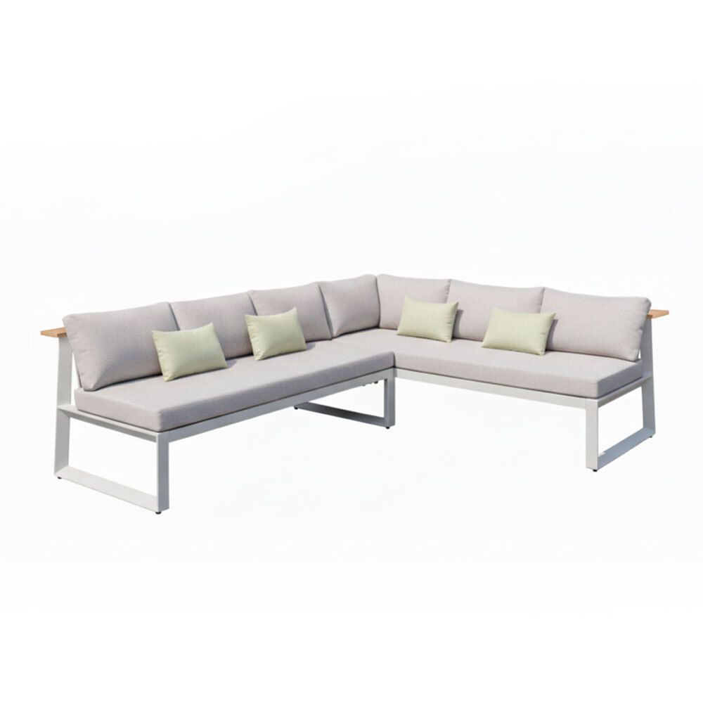 Spise-loungesett Jimmy aluminium/teak - LifestyleGarden