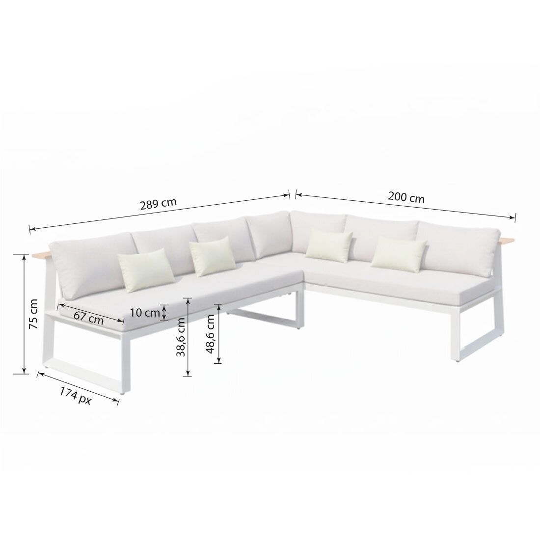 Spise-loungesett Jimmy aluminium/teak - LifestyleGarden