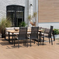 Spise-loungesett Jimmy aluminium/teak med stabelstol forfra