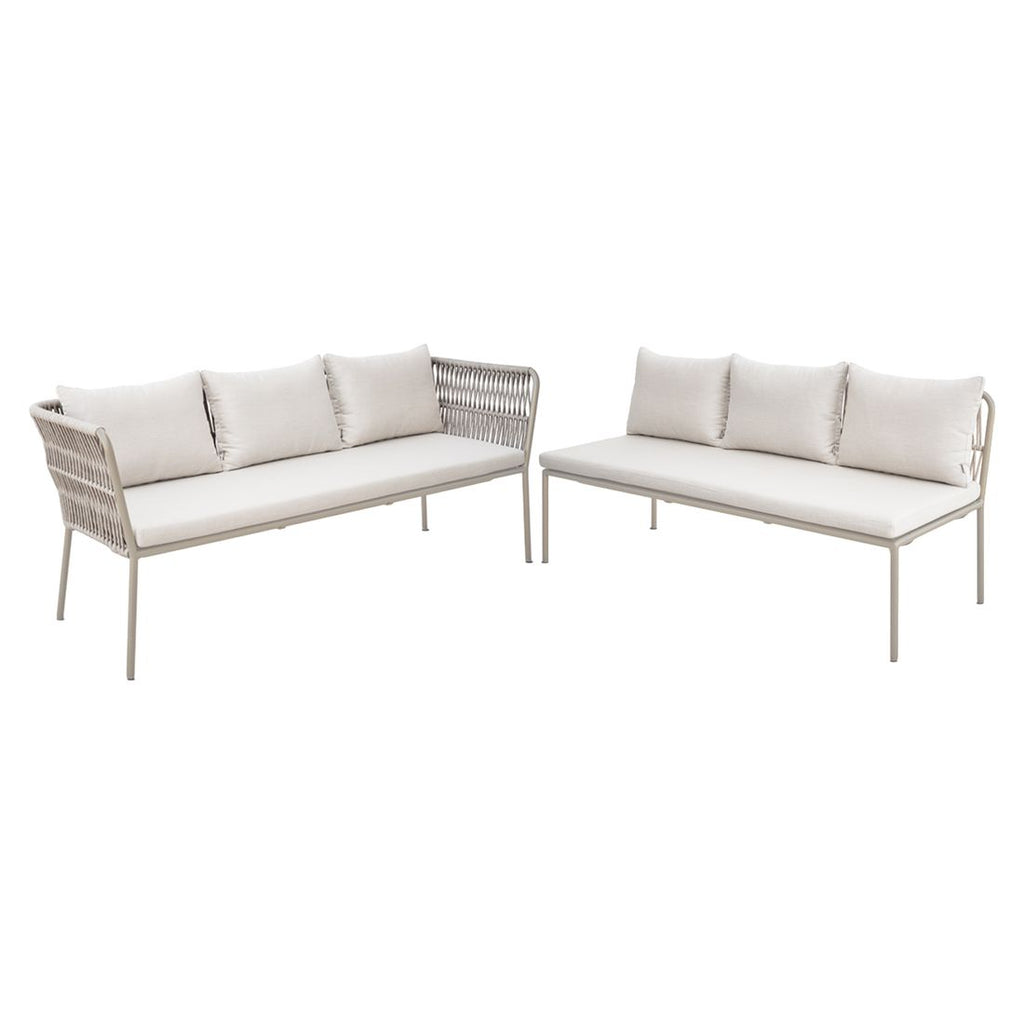 Spise-loungesett Marla aluminium/tau 198x253 cm bakside