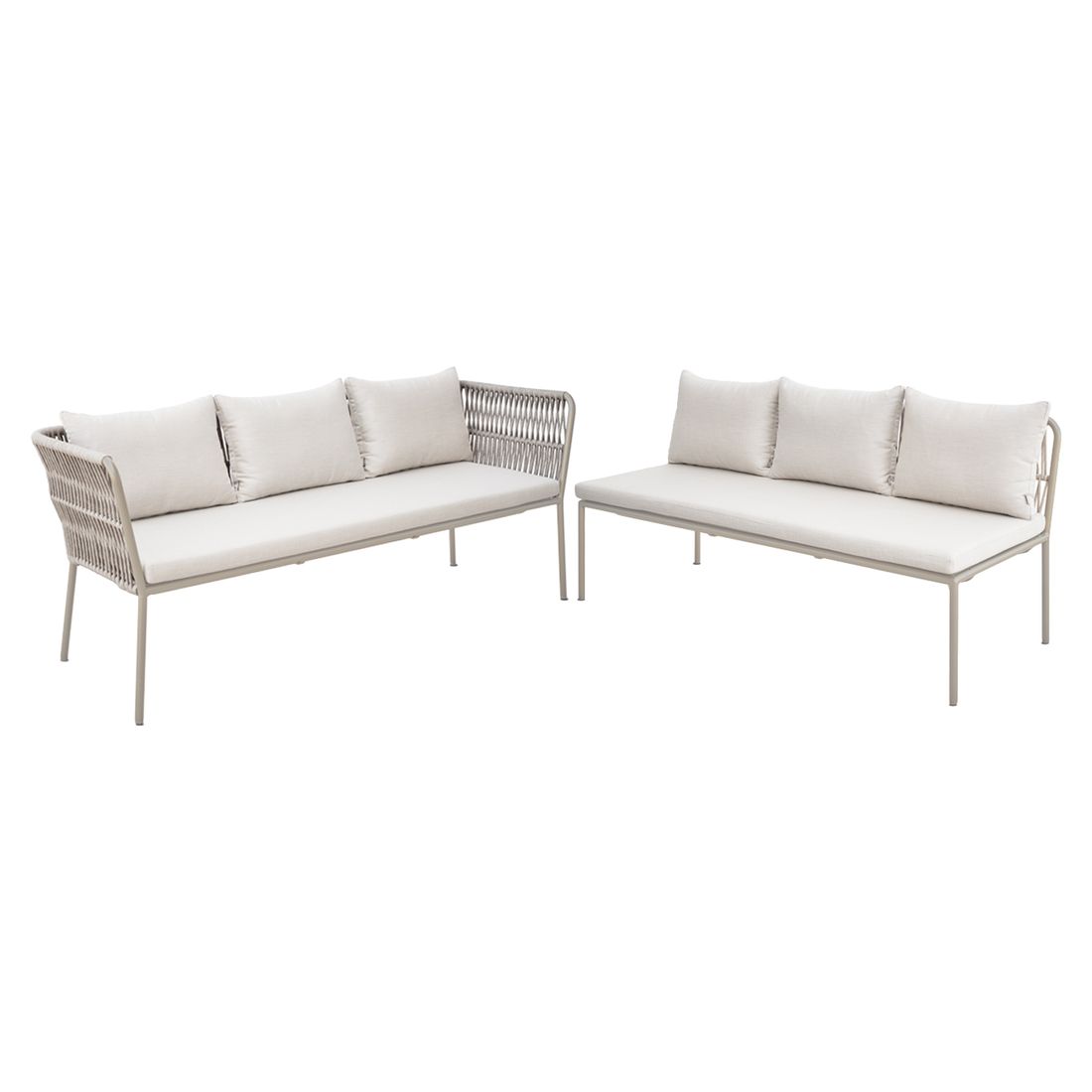 Spise-loungesett Marla aluminium/tau 198x253 cm bakside