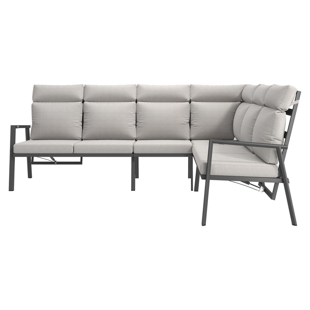 Spise-loungesett Milano aluminium 270x208 cm - OUTLIV montert på terrasse