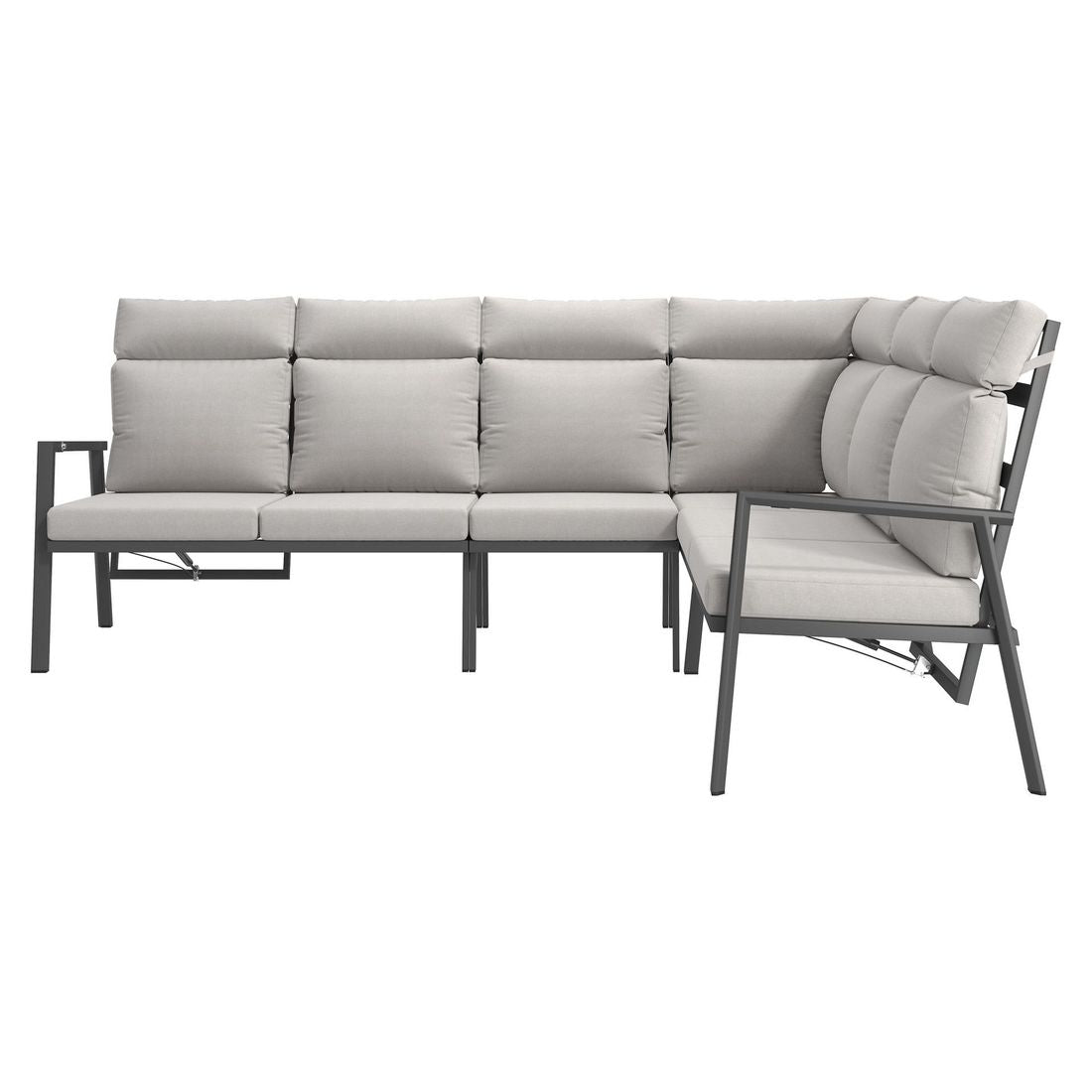 Spise-loungesett Milano aluminium 270x208 cm - OUTLIV montert på terrasse