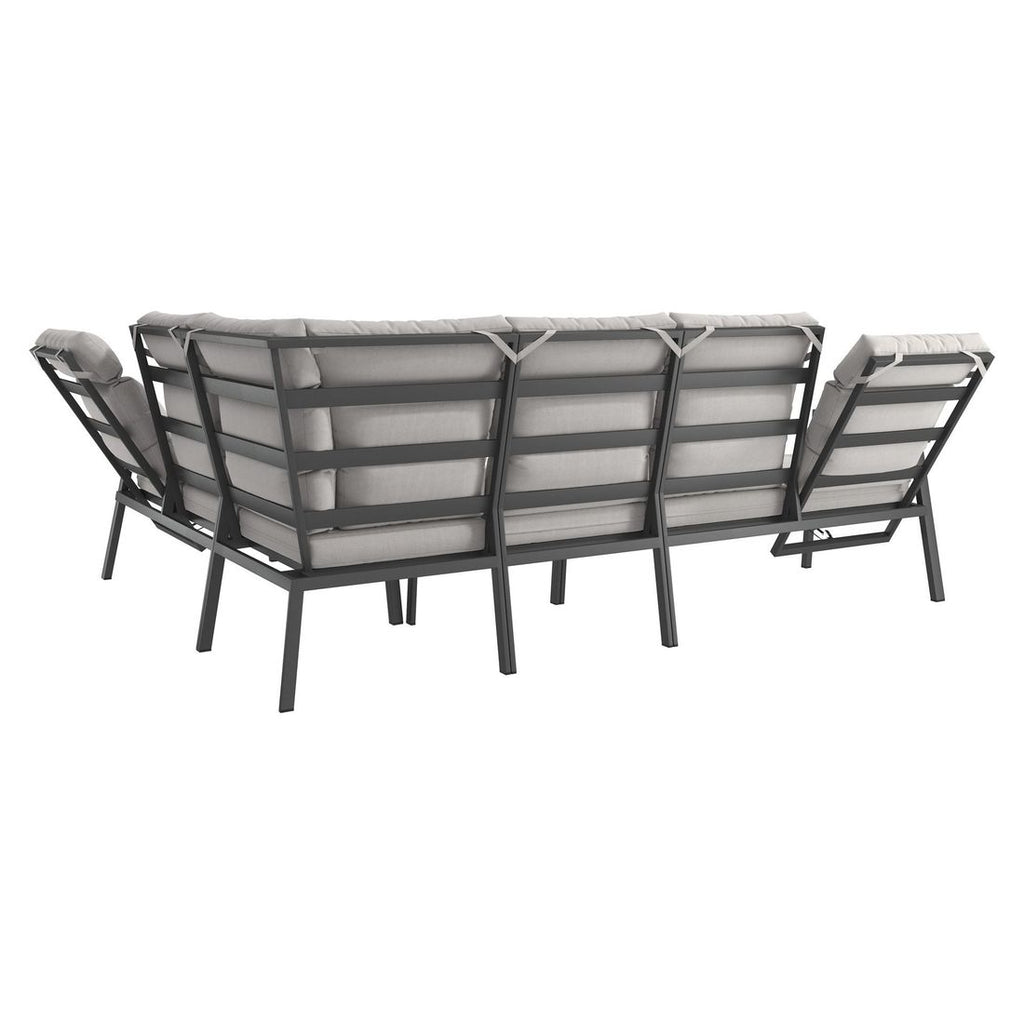Spise-loungesett Milano aluminium 270x208 cm - OUTLIV justerbar ryggstøtte