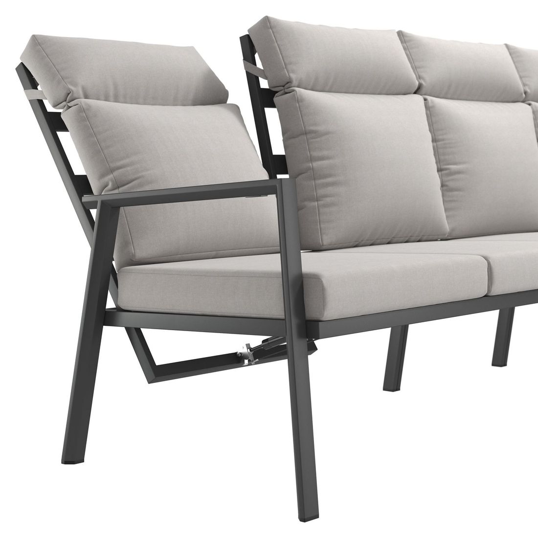 Spise-loungesett Milano aluminium 270x208 cm - OUTLIV detalj av søm