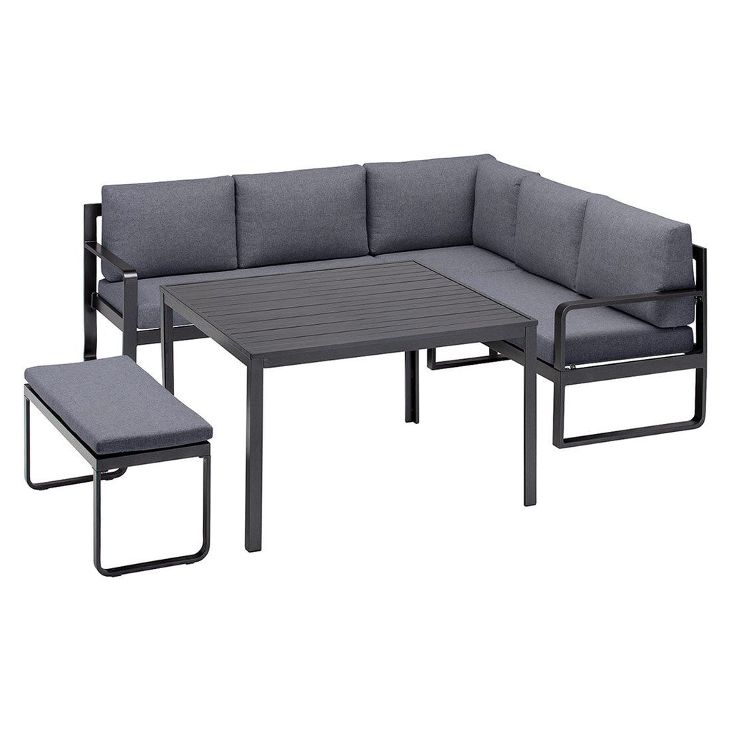 Detalj av spise-loungesett Ocean aluminium 112,5x112,5 cm