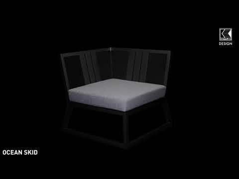 Spise-loungesett Ocean Skid aluminium HPL 160x95 cm bord bakside