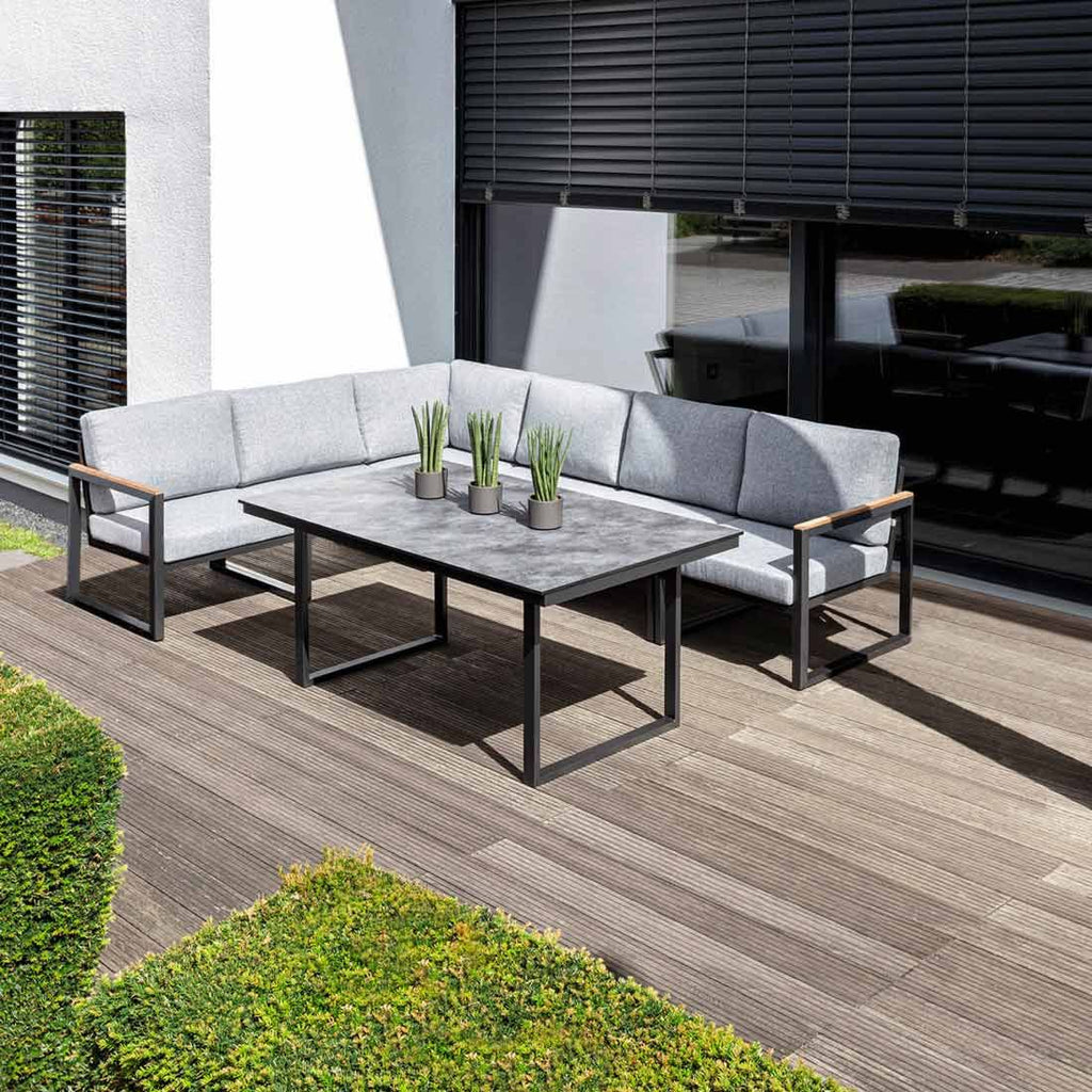 Spise-loungesett Ocean Skid aluminium olefin detalj stoff