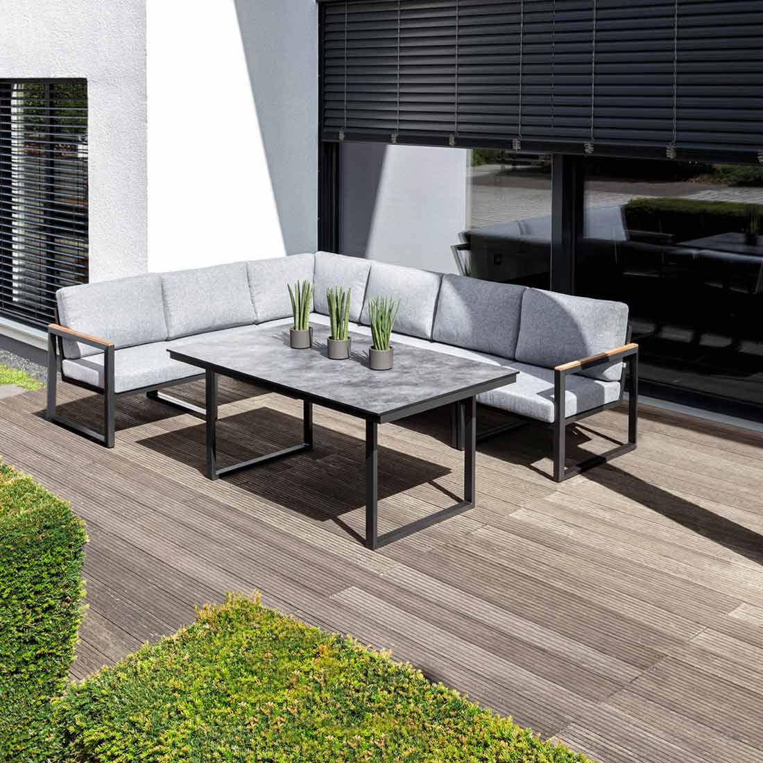 Spise-loungesett Ocean Skid aluminium olefin detalj stoff