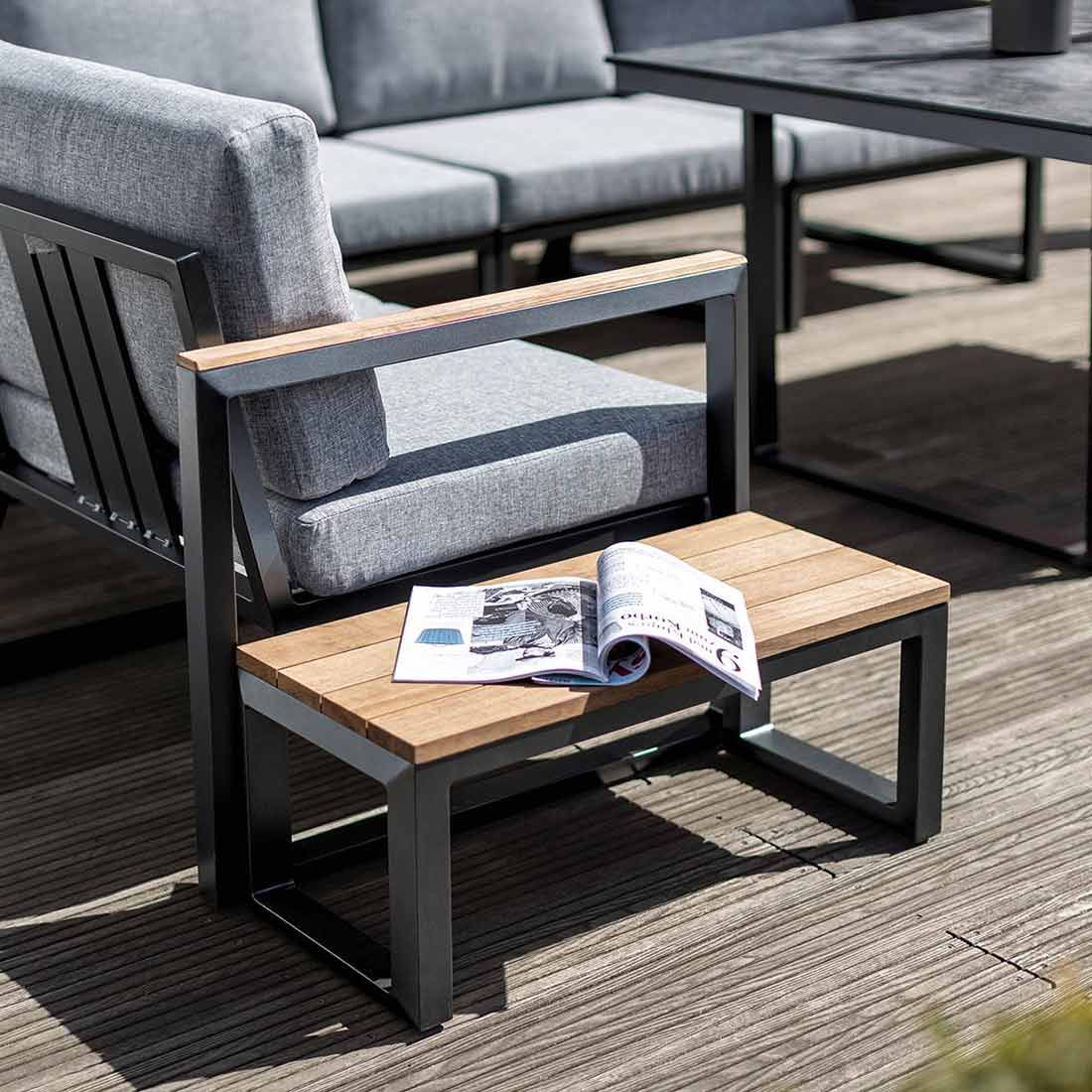 Spise-loungesett Ocean Skid aluminium/olefin antrasitt - Kettler
