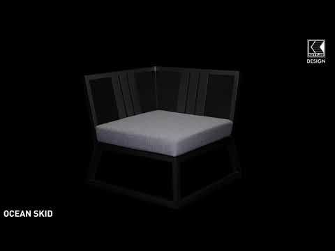 Spise-loungesett Ocean Skid aluminium olefin antrasitt bakside