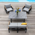Spise-loungesett Ocean Skid aluminium 160x95 cm front