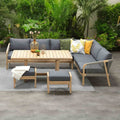 Spise-loungesett Santos akasie tau 150x90 cm forfra