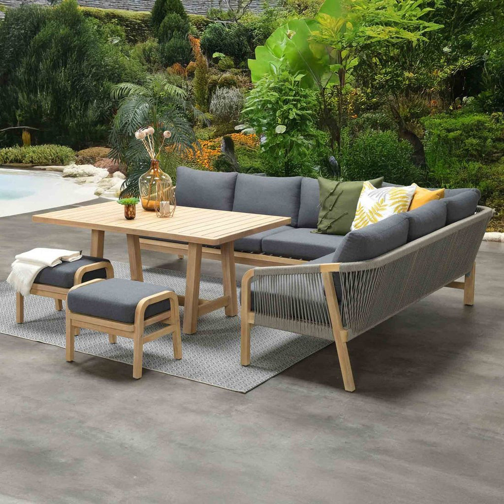 Spise-loungesett Santos akasie tau 150x90 cm bakside