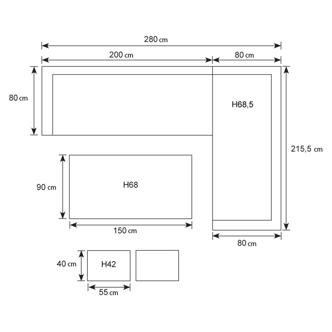 Spise-loungesett Santos akasie tau 150x90 cm detalj av bord