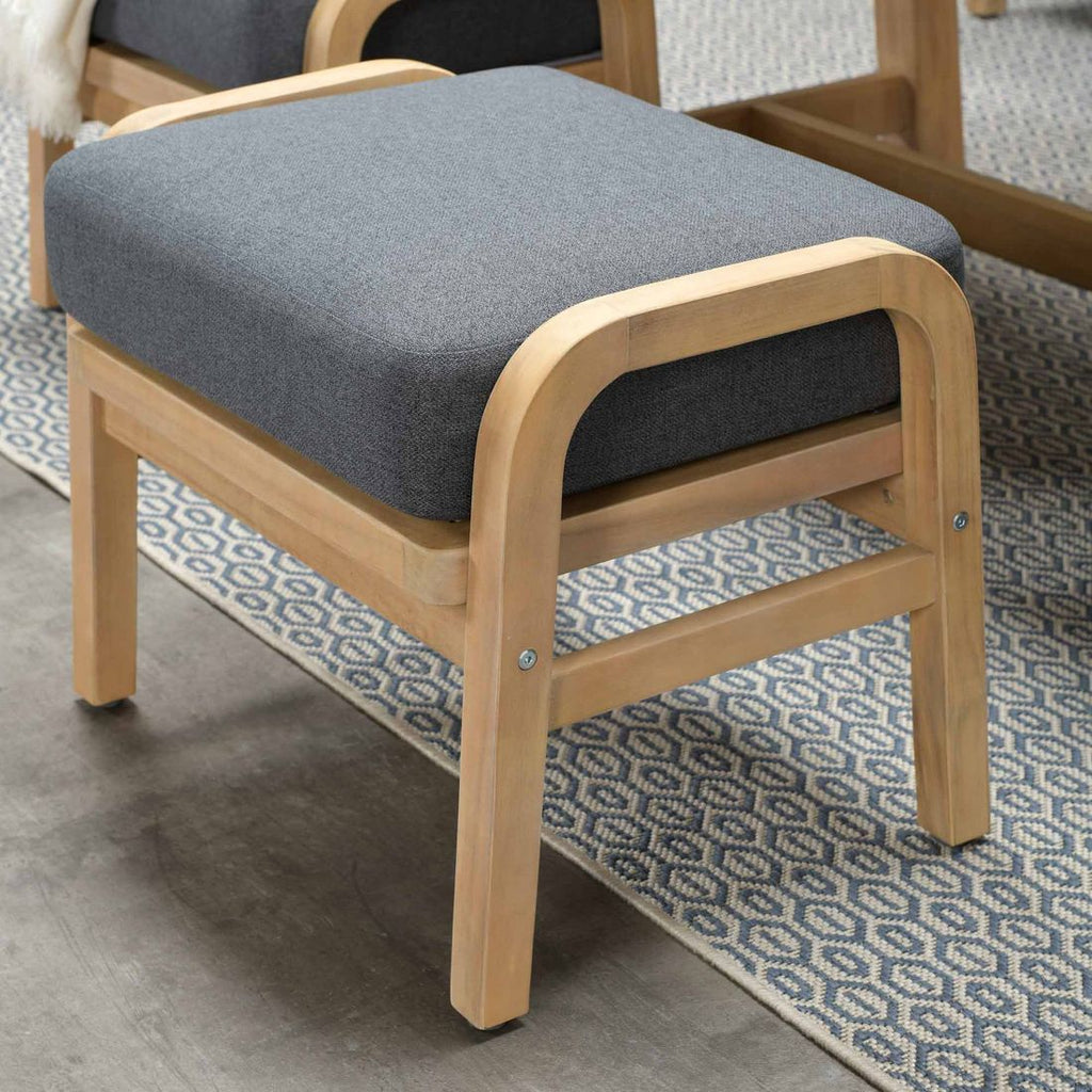 Nærbilde av tekstil på spise-loungesett Santos akasie tau 150x90 cm