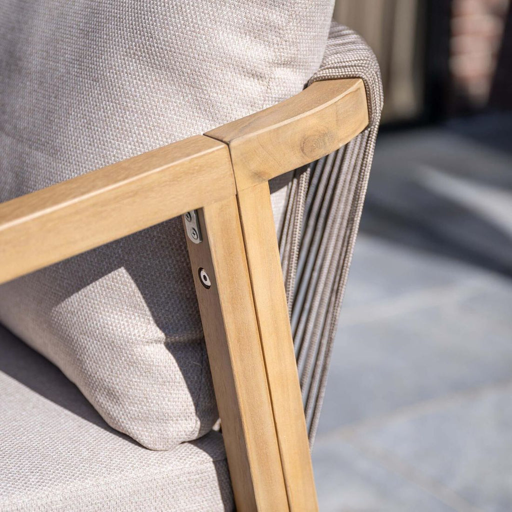 Spise-loungesett Santos akasie tau 150x90 cm med puter