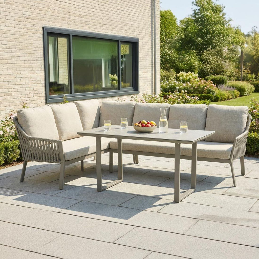Spise-loungesett Sofano aluminium tau olefin 180x260 cm forfra