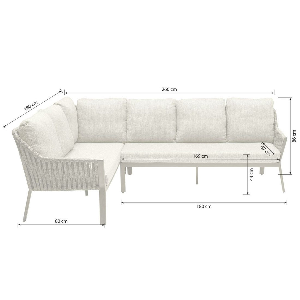 Spise-loungesett Sofano aluminium tau olefin 180x260 cm detalj av materiale