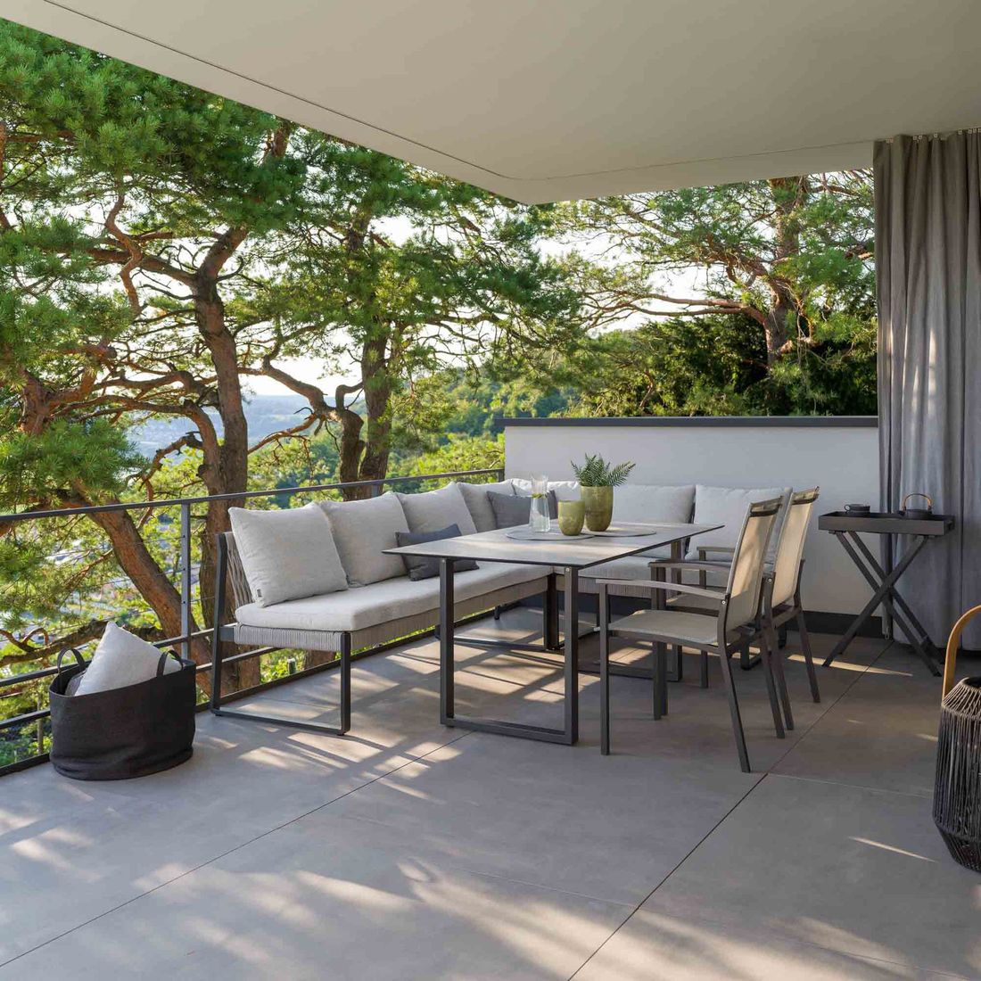 Spise-loungesett Tammo aluminium/tau 160x90 cm bakside