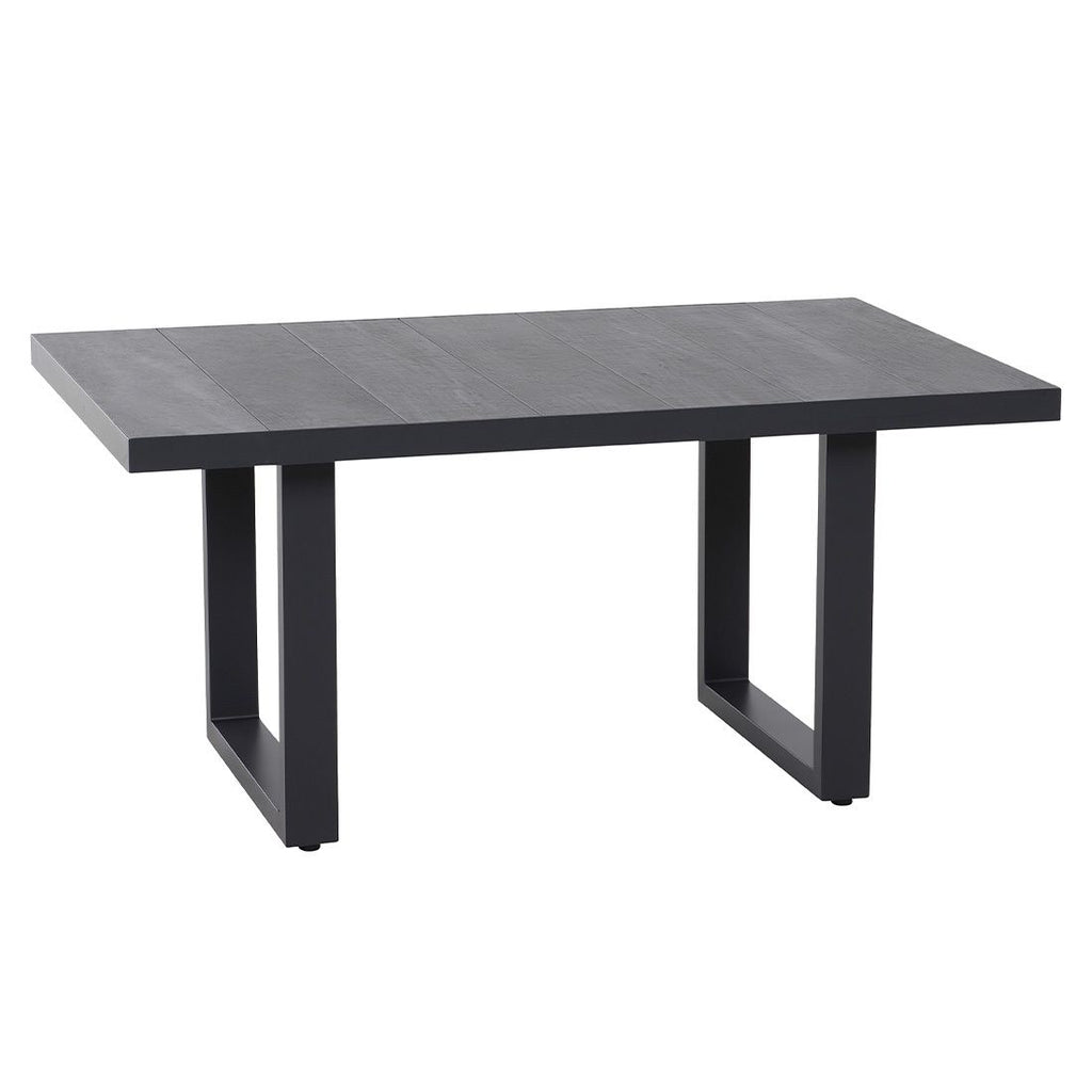 Spise-loungesett Taranto aluminium/polyrotting 140x85 cm montert på terrasse
