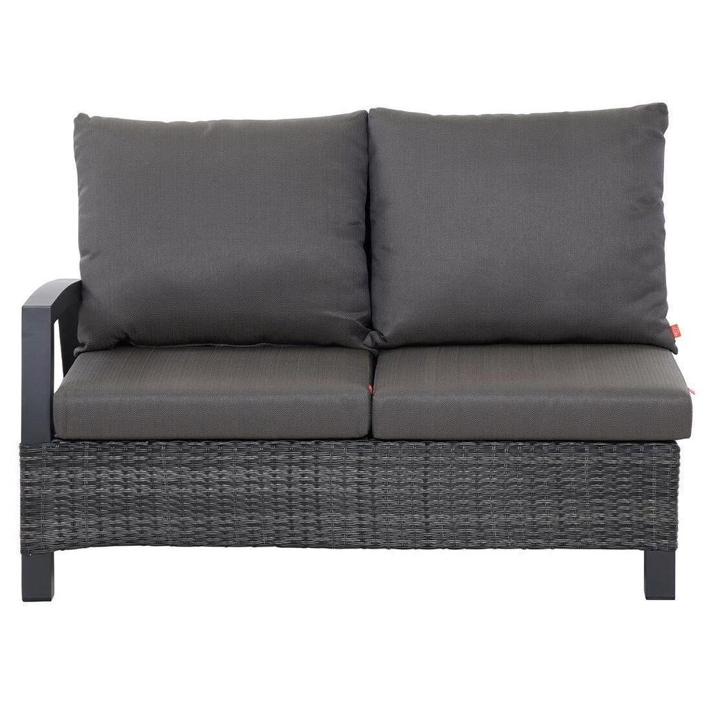 Spise-loungesett Taranto aluminium/polyrotting 140x85 cm nærbilde av stoff