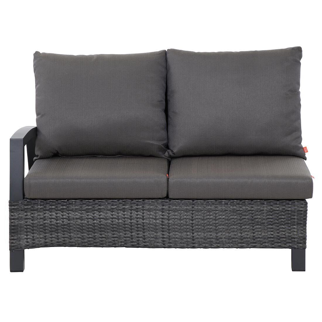 Spise-loungesett Taranto aluminium/polyrotting 140x85 cm nærbilde av stoff