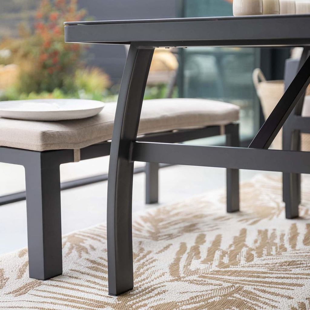 Sideprofil av spise-loungesett Vasano aluminium/keramikk