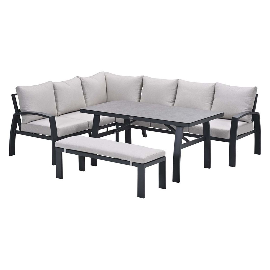 Spise-loungesett Vasano aluminium/keramikk bakside