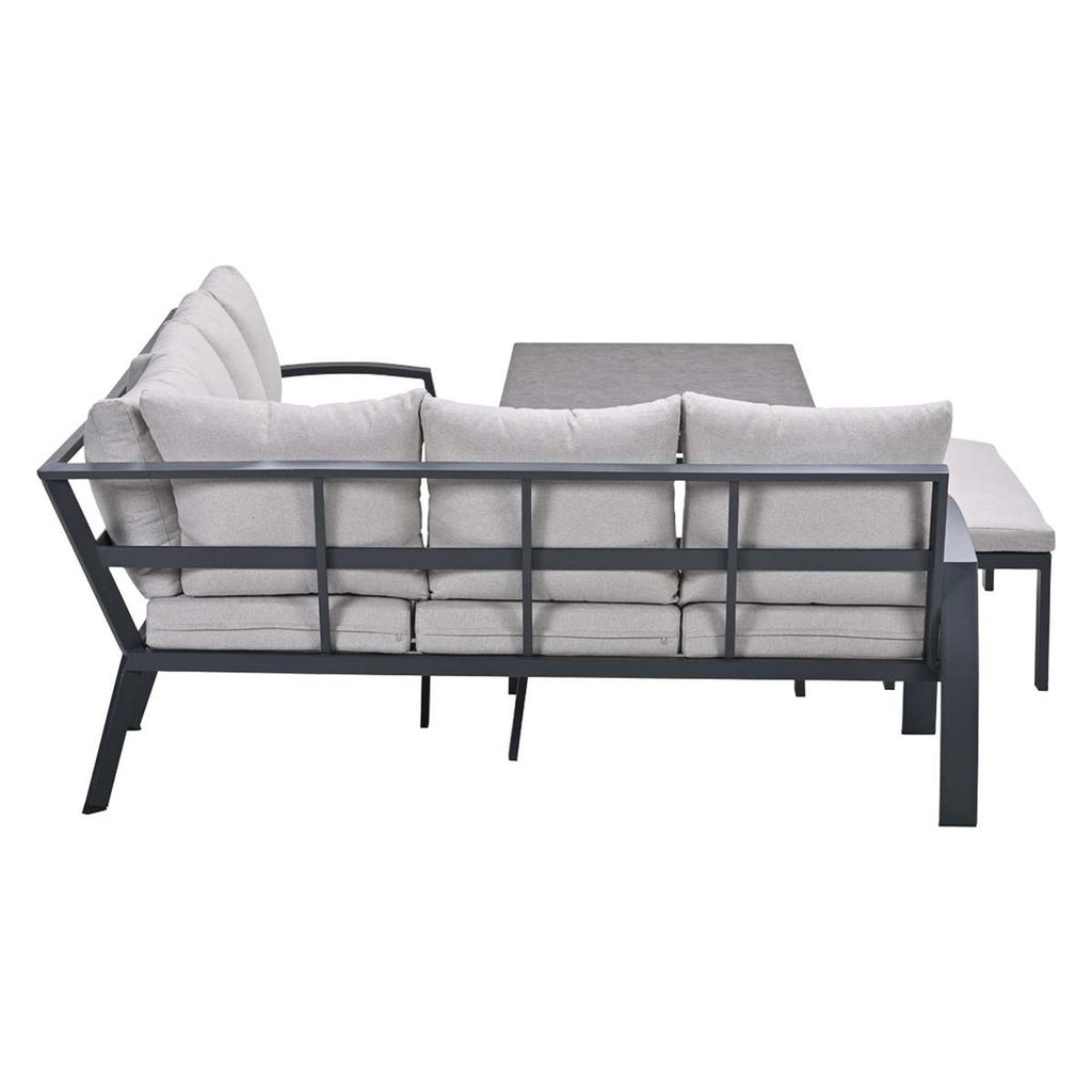 Spise-loungesett Vasano aluminium/keramikk med bordplate