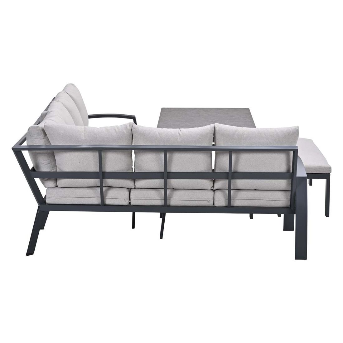 Spise-loungesett Vasano aluminium/keramikk med bordplate