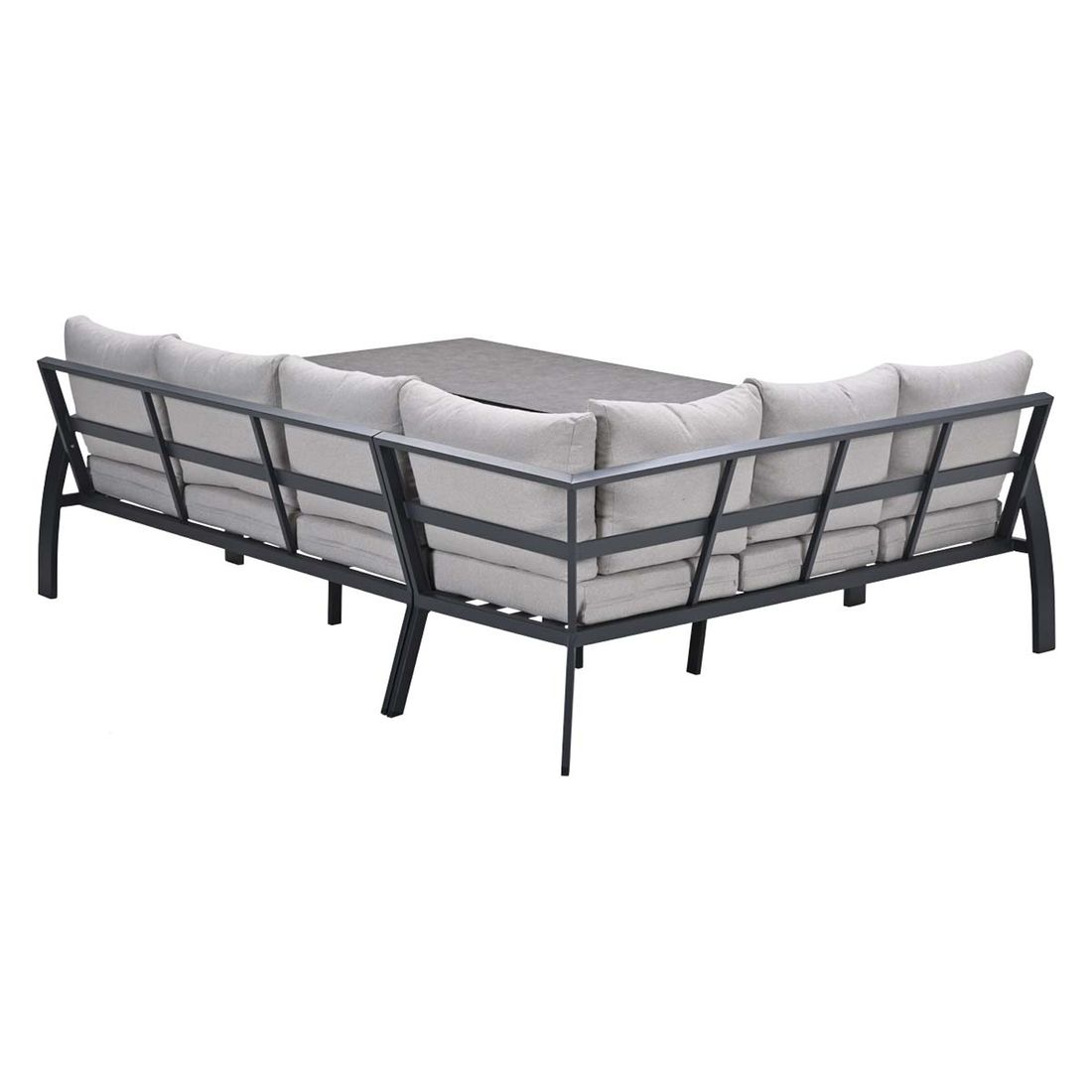 Oversikt over spise-loungesett Vasano aluminium/keramikk