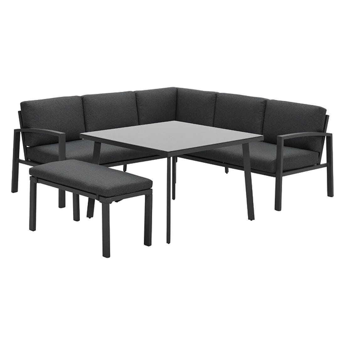 Spise-loungesett Wellington aluminium 100x100 cm - OUTLIV bakside