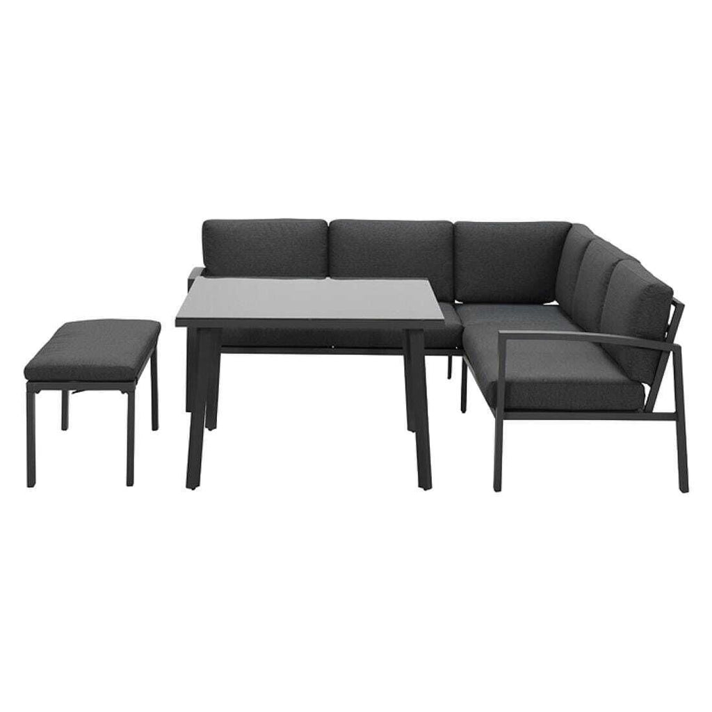 Detalj av spise-loungesett Wellington aluminium 100x100 cm - OUTLIV
