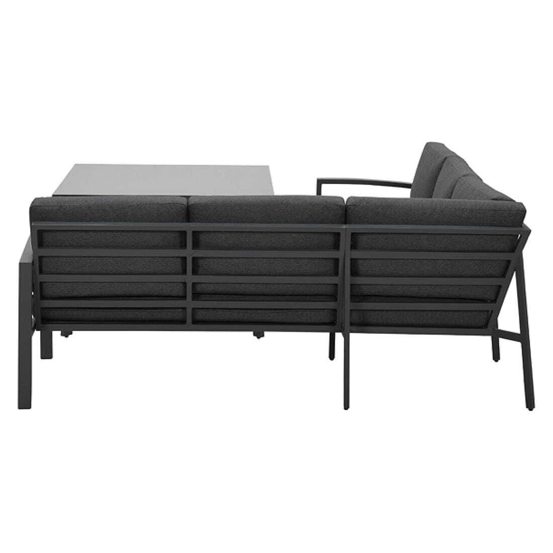 Nærbilde av tekstil i spise-loungesett Wellington aluminium 100x100 cm - OUTLIV