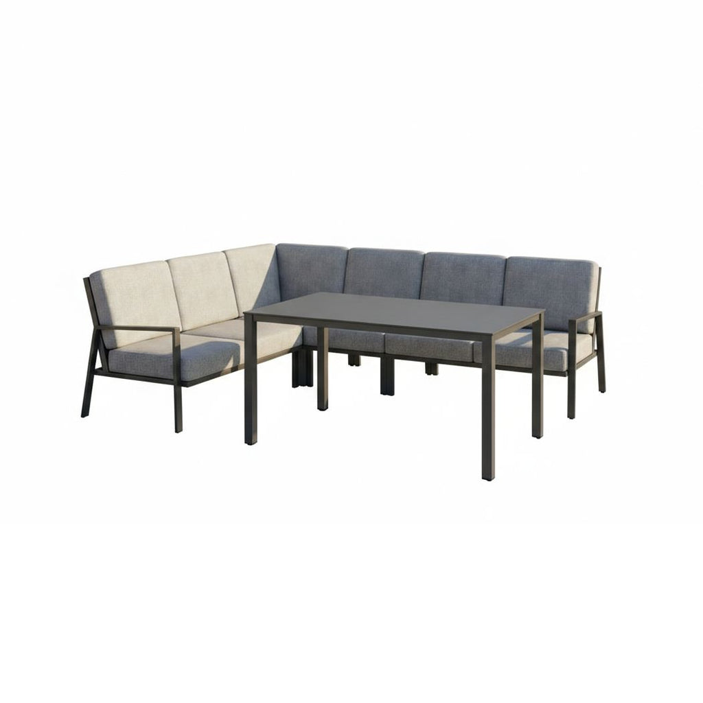 Spise-loungesett Zenith aluminium olefin 160x95 cm bakside