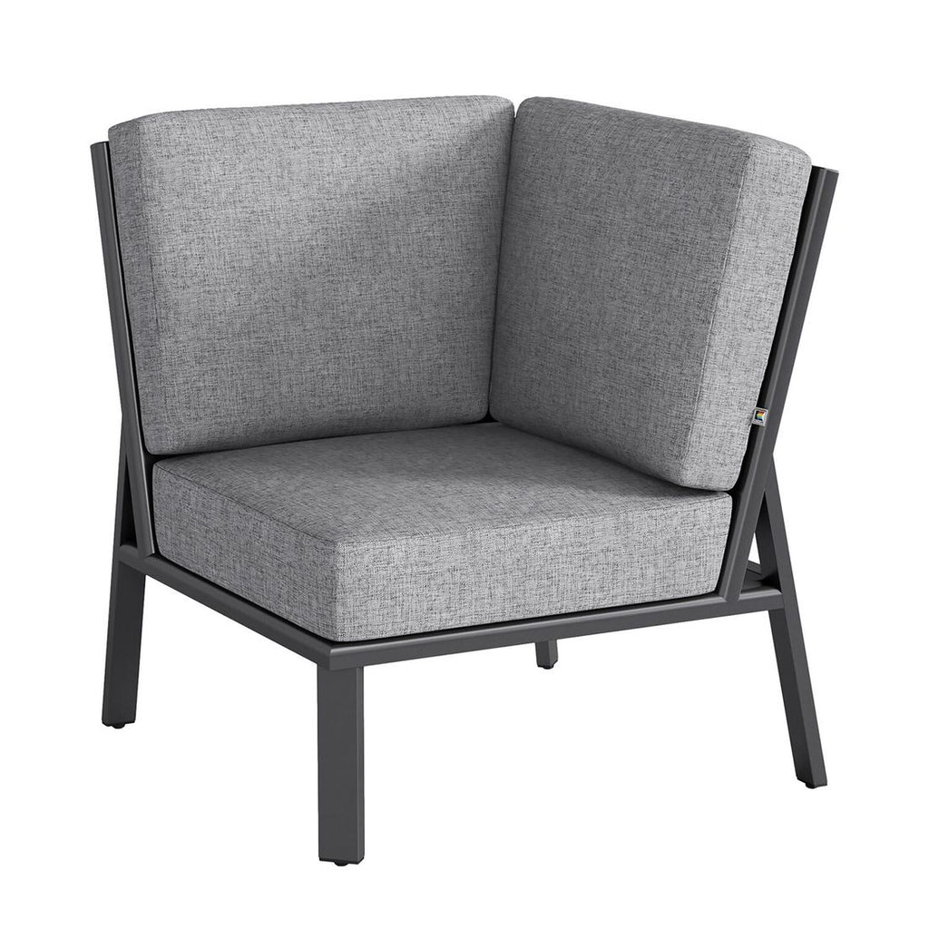 Spise-loungesett Zenith aluminium olefin 160x95 cm armstøtte detalj