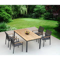 Spisesett ute Alex aluminium textilen 180x100 cm 4 plasser - Zebra forfra
